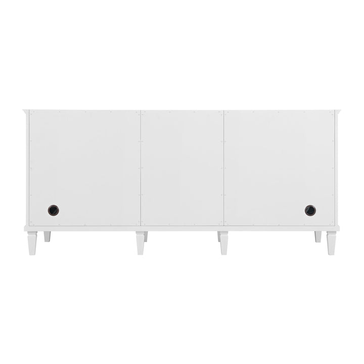 Lorelai 72" Double Vanity, Bright White w/ 3 CM Carrara White Marble Top