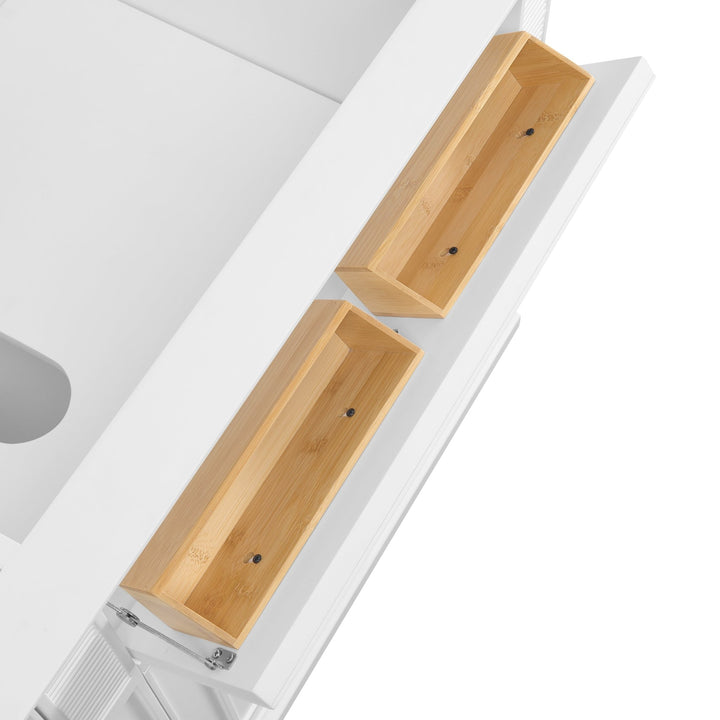 Lorelai 72" Double Vanity, Bright White w/ 3 CM Eternal Marfil Silestone Top
