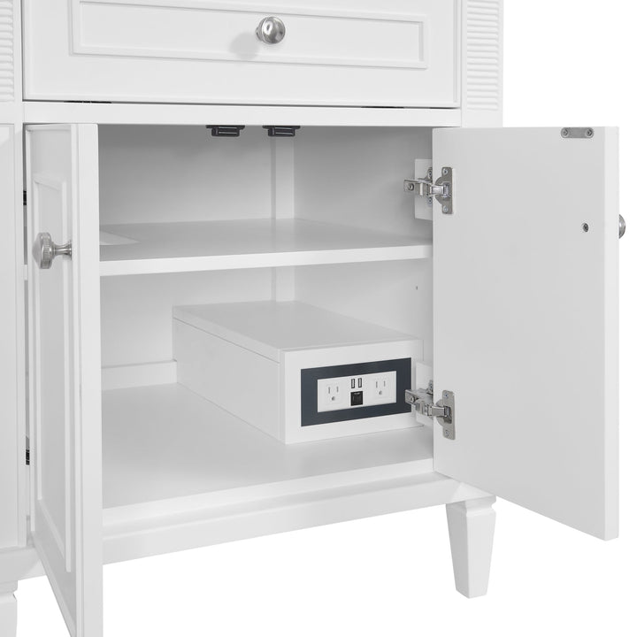 Lorelai 72" Double Vanity, Bright White w/ 3 CM Lime Delight Silestone Top