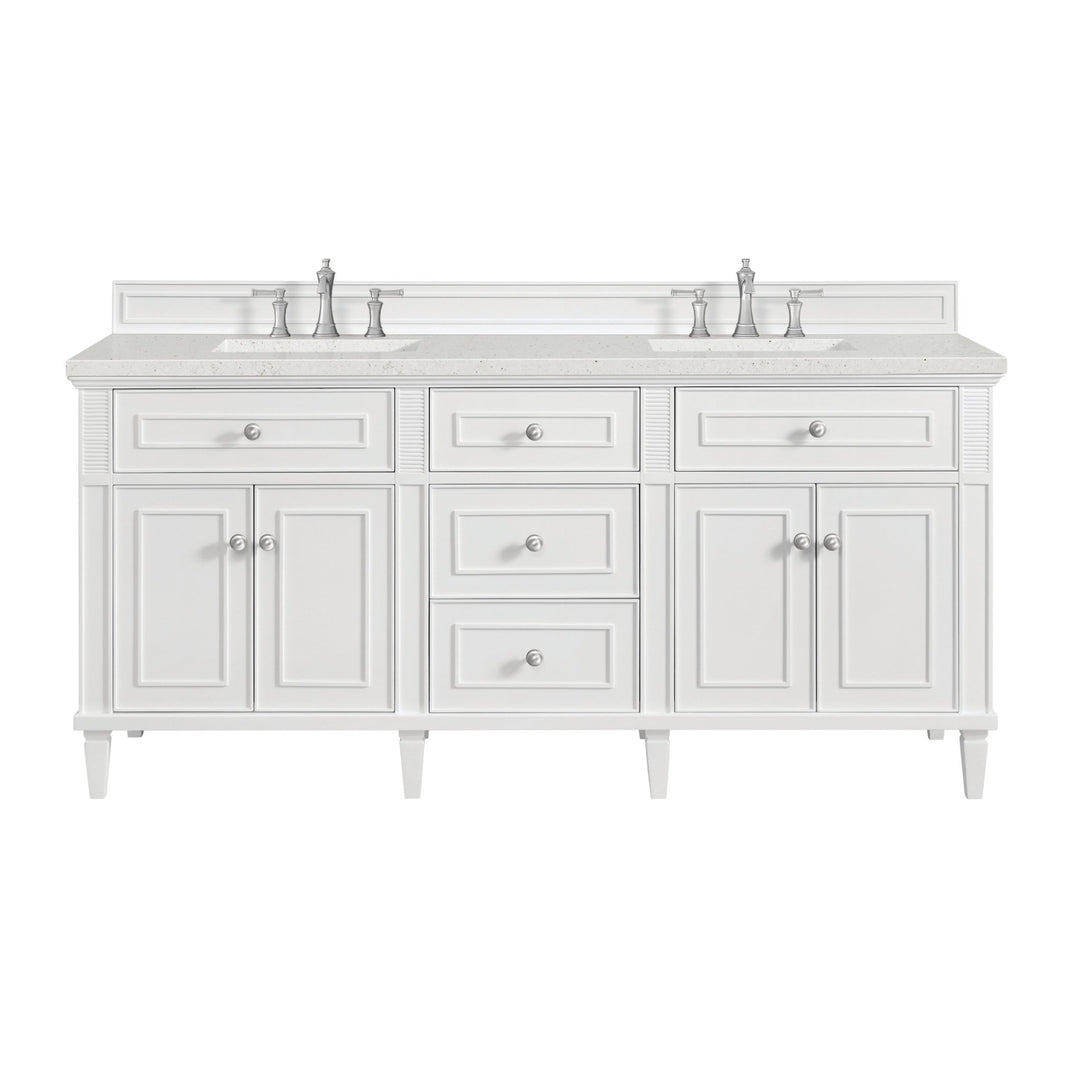 Lorelai 72" Double Vanity, Bright White w/ 3 CM Lime Delight Silestone Top