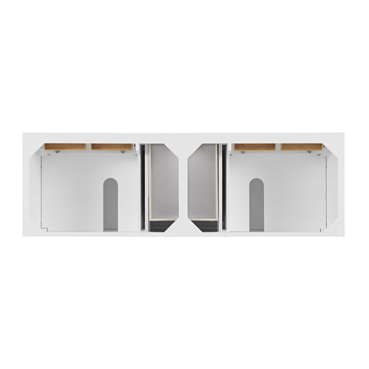 Lorelai 72" Double Vanity, Bright White w/ 3 CM Victorian Silver Silestone Top