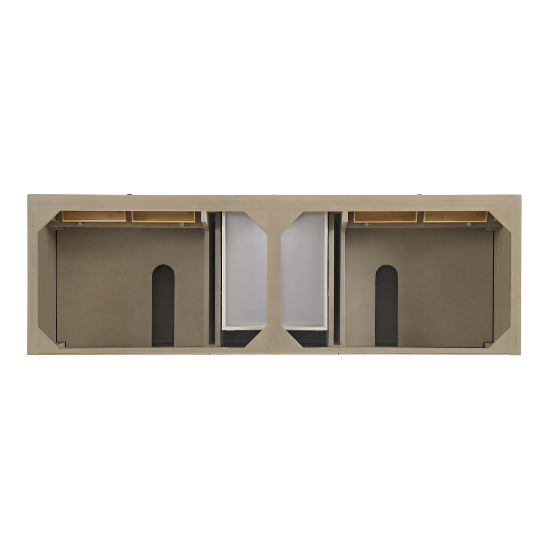 Lorelai 72" Double Vanity, Whitewashed Oak w/ 3 CM Carrara White Marble Top
