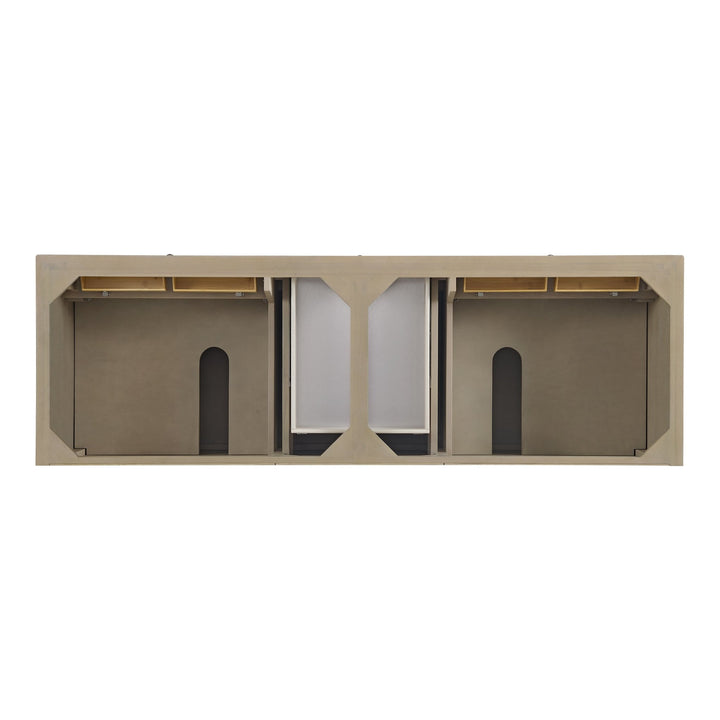 Lorelai 72" Double Vanity, Whitewashed Oak w/ 3 CM Carrara White Marble Top