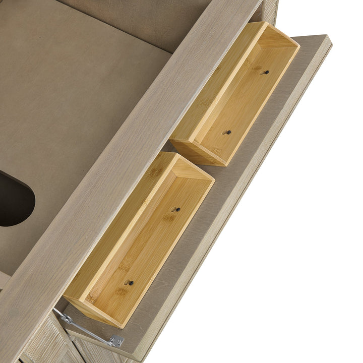 Lorelai 72" Double Vanity, Whitewashed Oak w/ 3 CM Eternal Jasmine Pearl Silestone Top