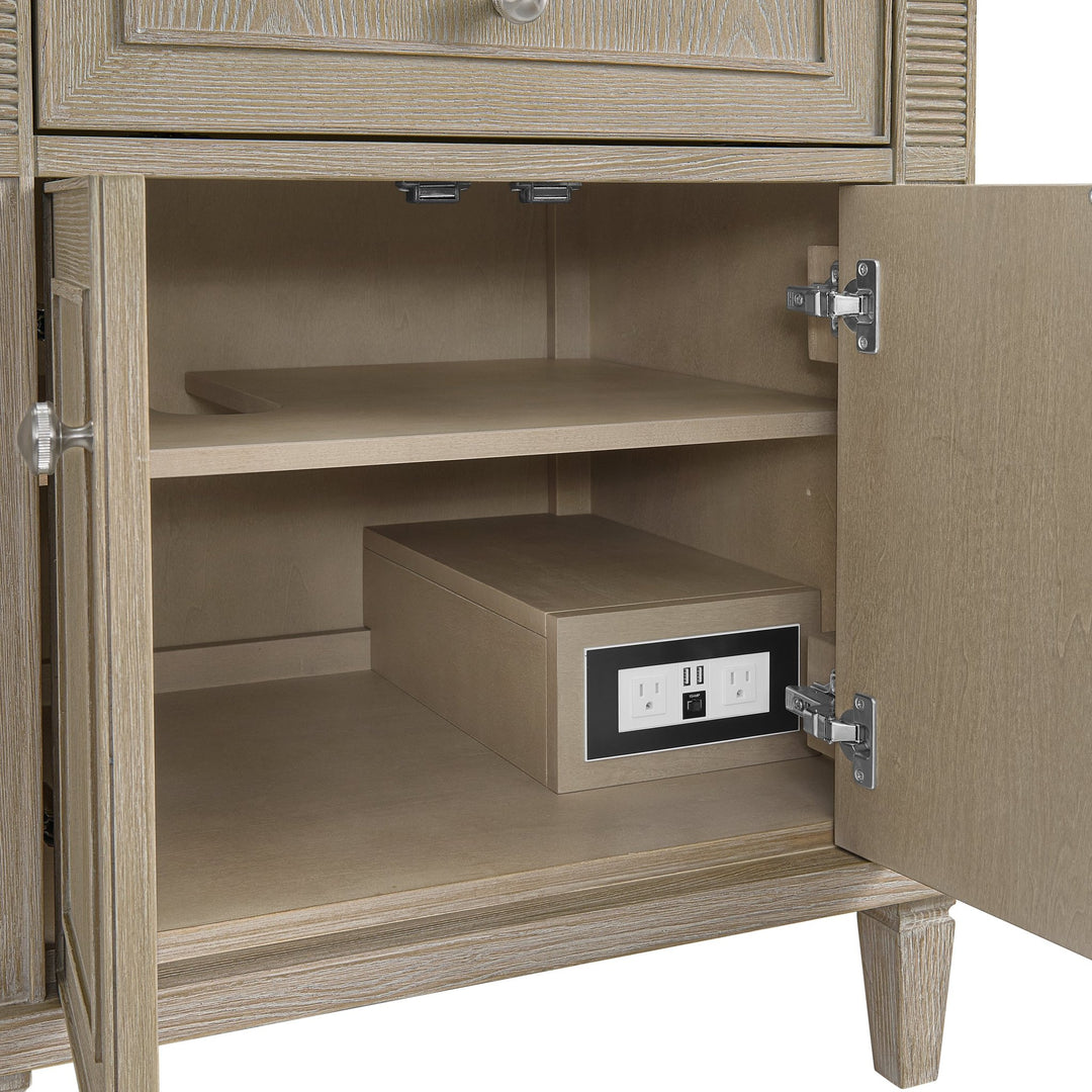 Lorelai 72" Double Vanity, Whitewashed Oak w/ 3 CM Ethereal Noctis Silestone Top w/FreePower Wireless Charger