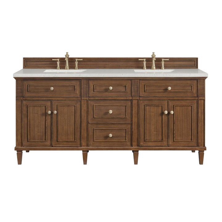 Lorelai 72"Double Vanity, Mid-Century Walnut w/ 3 CM Lime Delight Silestone Top