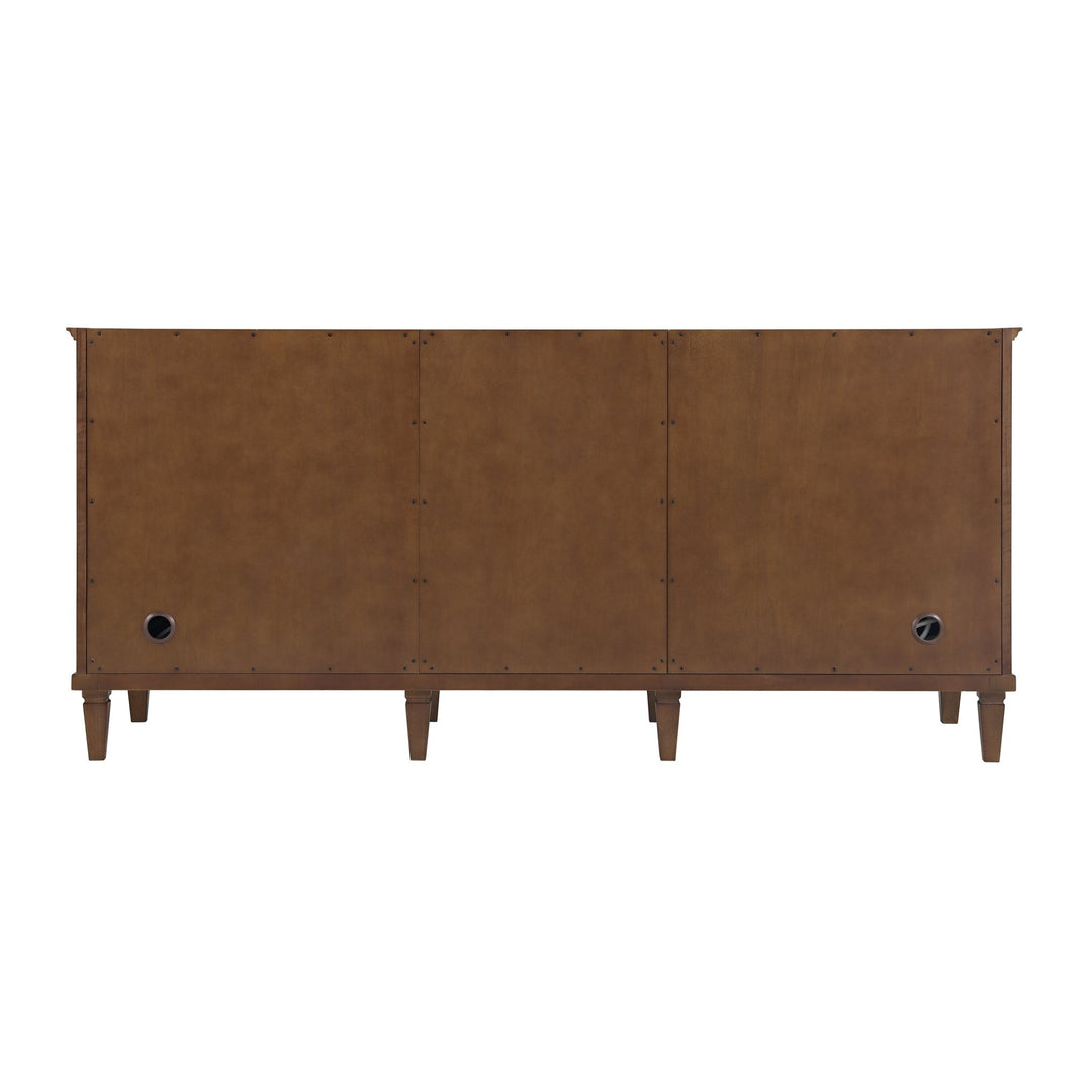 Lorelai 72"Double Vanity, Mid-Century Walnut w/ 3 CM White Zeus Silestone Top
