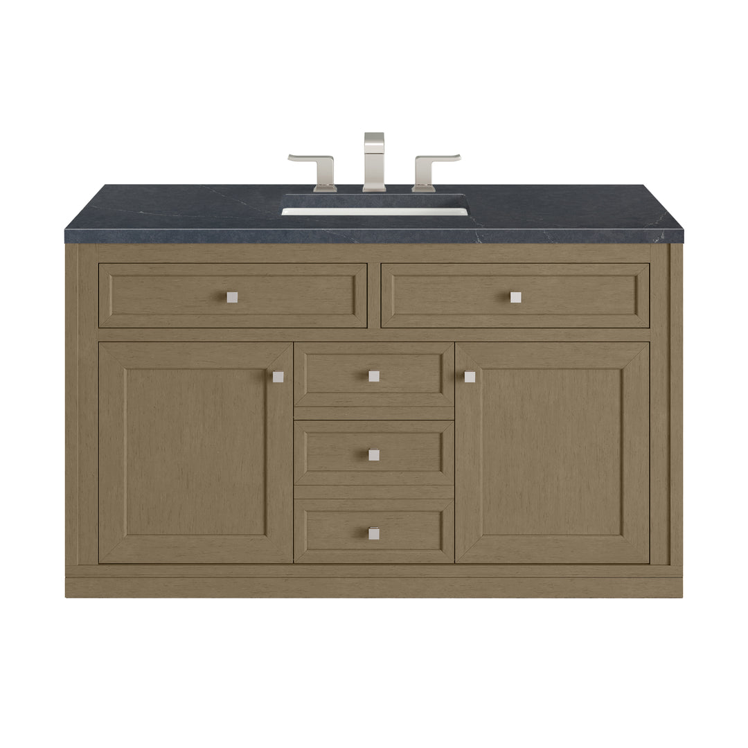 Chicago 48" Single Vanity, Walnut Whisper, w/ 3 CM Charcoal Soapstone Silestone® Top