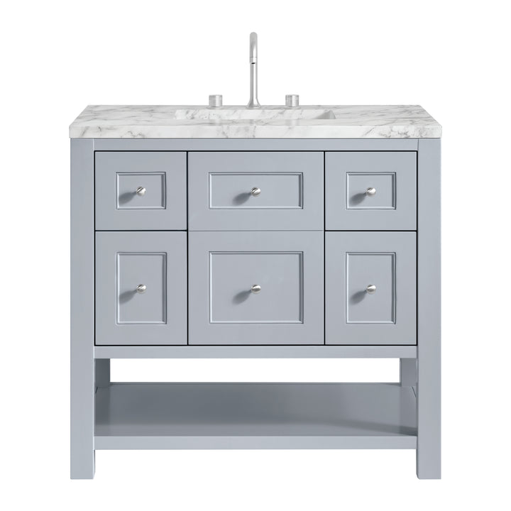 Breckenridge 36" Single Vanity, Serenity Blue, w/ 3 CM Carrara Marble Top