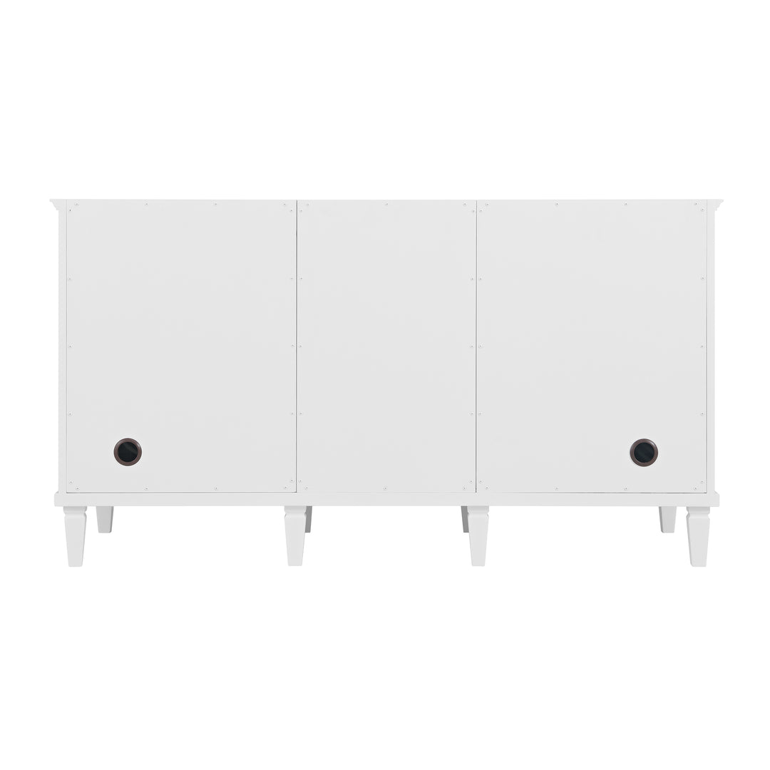 Lorelai 60" Double Vanity, Bright White w/ 3 CM Arctic Fall Solid Surface Top
