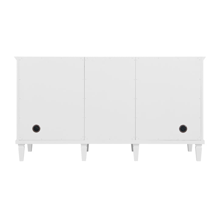 Lorelai 60" Double Vanity, Bright White w/ 3 CM Arctic Fall Solid Surface Top