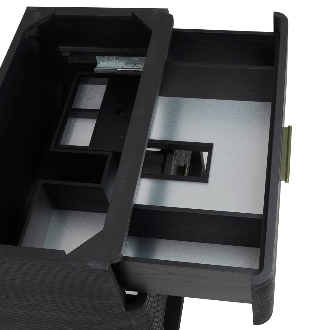 Lucian 36" Single Vanity, Carbon Oak w/ 3 CM Victorian Silver Silestone Top