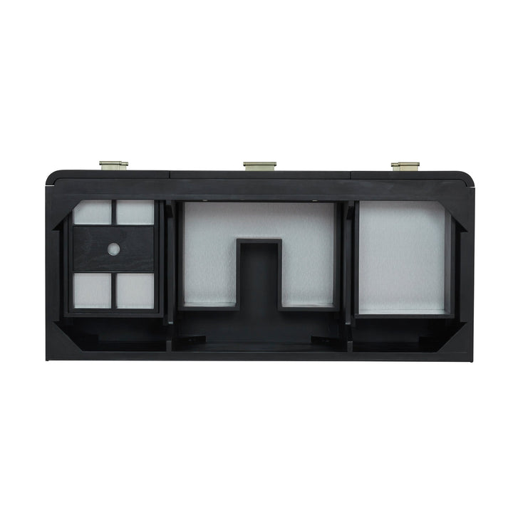 Lucian 48" Single Vanity, Carbon Oak w/ 3 CM Victorian Silver Silestone Top