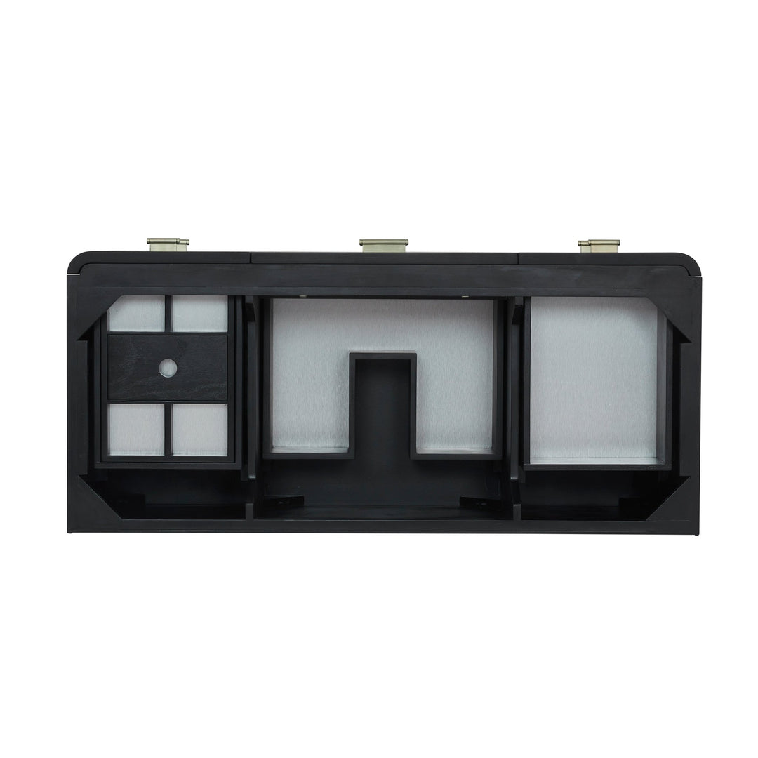 Lucian 48" Single Vanity, Carbon Oak w/ 3 CM White Zeus Silestone Top