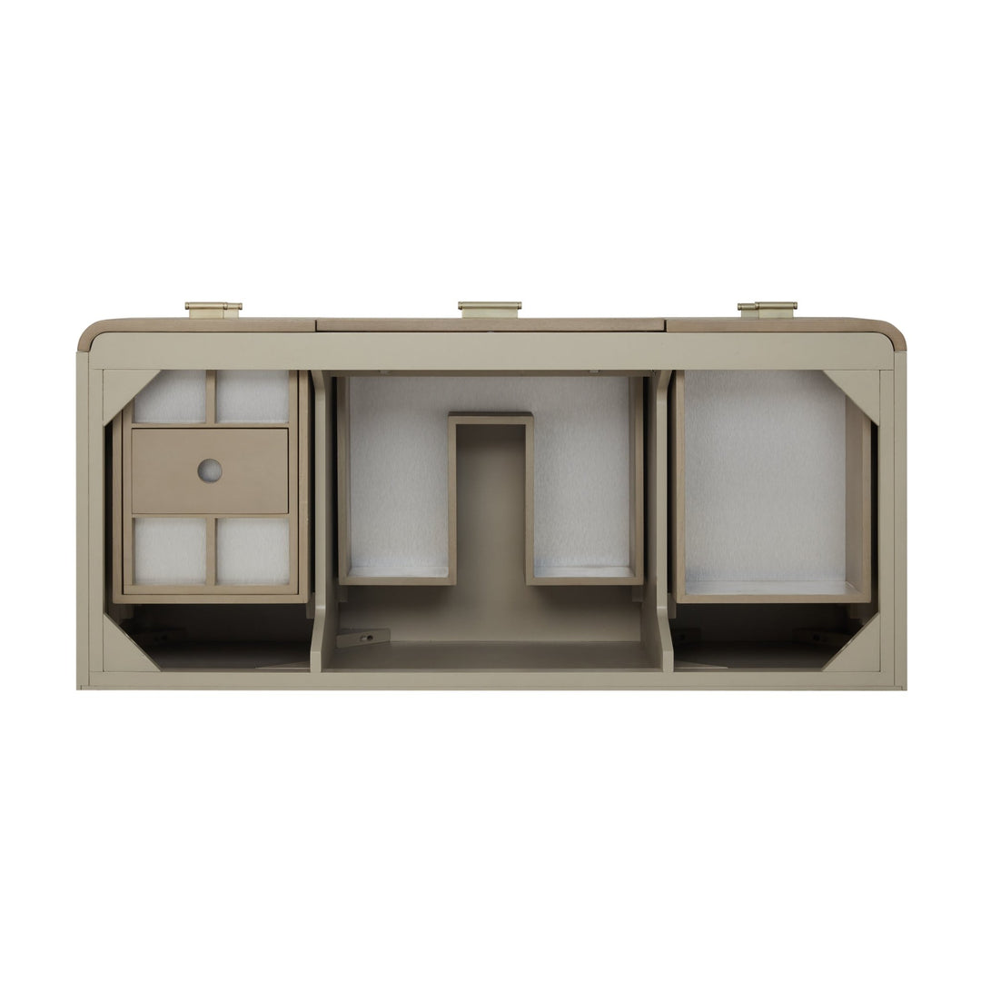 Lucian 48" Single Vanity, Pebble Oak w/ 3 CM Victorian Silver Silestone Top w/ FreePower Wireless Charger