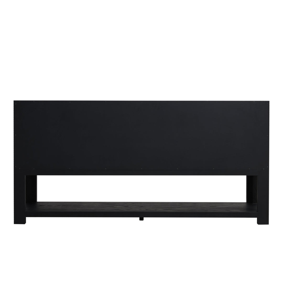 Lucian 72" Double Vanity, Carbon Oak w/ 3 CM Victorian Silver Silestone Top