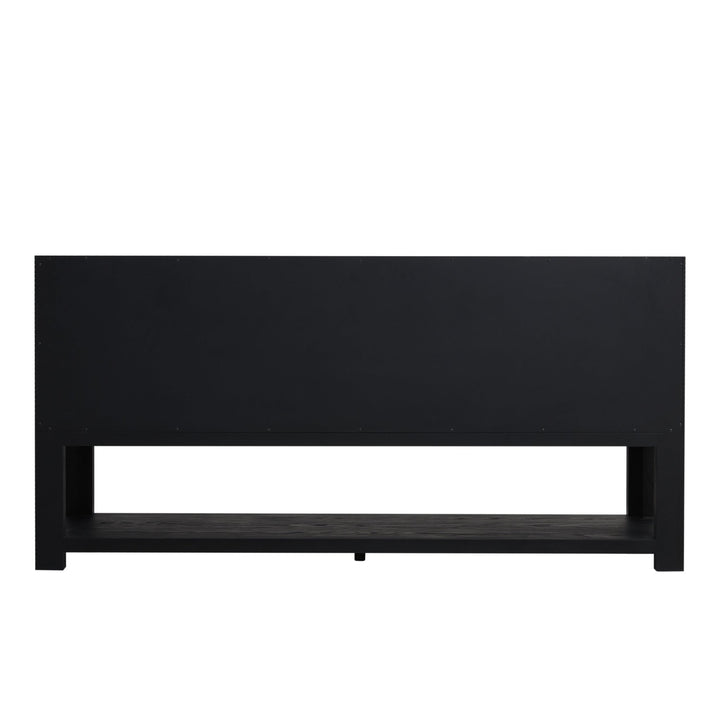 Lucian 72" Double Vanity, Carbon Oak w/ 3 CM Victorian Silver Silestone Top