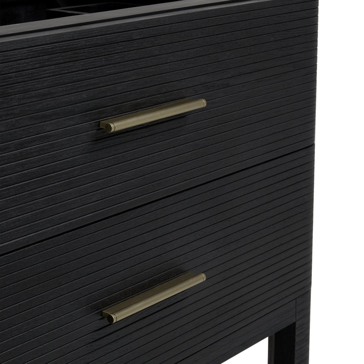 Lucian 72" Double Vanity, Carbon Oak w/ 3 CM Victorian Silver Silestone Top