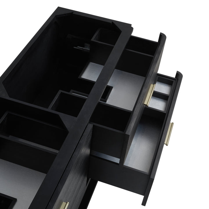 Lucian 72" Double Vanity, Carbon Oak w/ 3 CM White Zeus Silestone Top