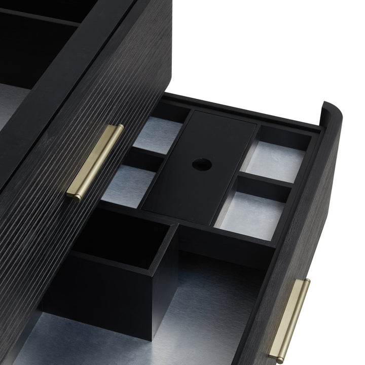 Lucian 72" Double Vanity, Carbon Oak w/ 3 CM White Zeus Silestone Top