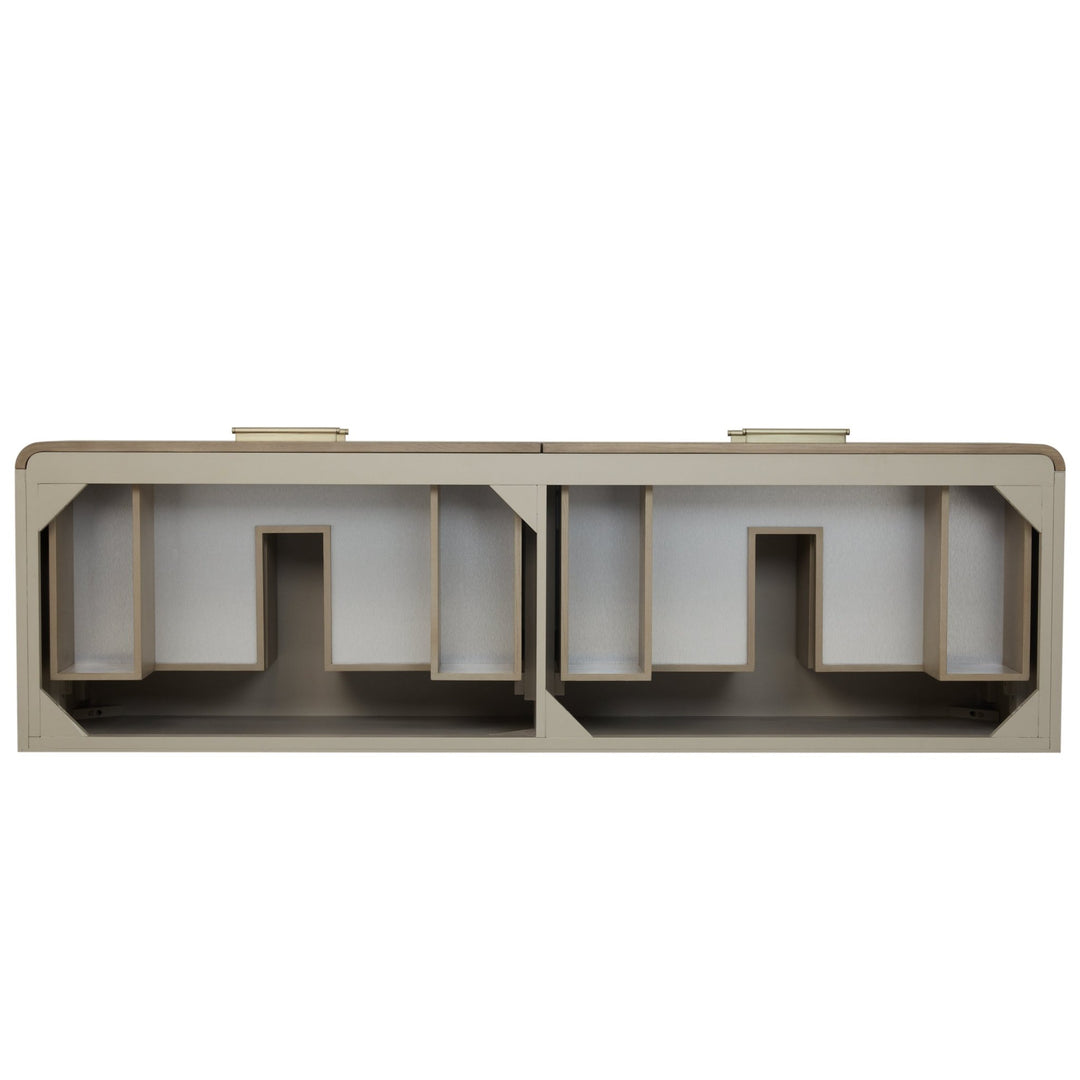 Lucian 72" Double Vanity, Pebble Oak w/ 3 CM Victorian Silver Silestone Top w/FreePower Wireless Charger