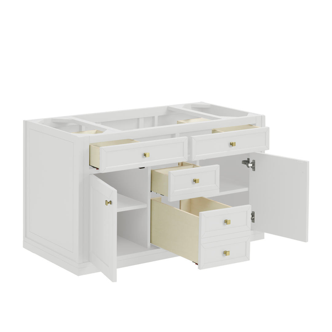 Chicago 48" Single Vanity, Glossy White, w/ 3 CM Ethereal Noctis Silestone® Top