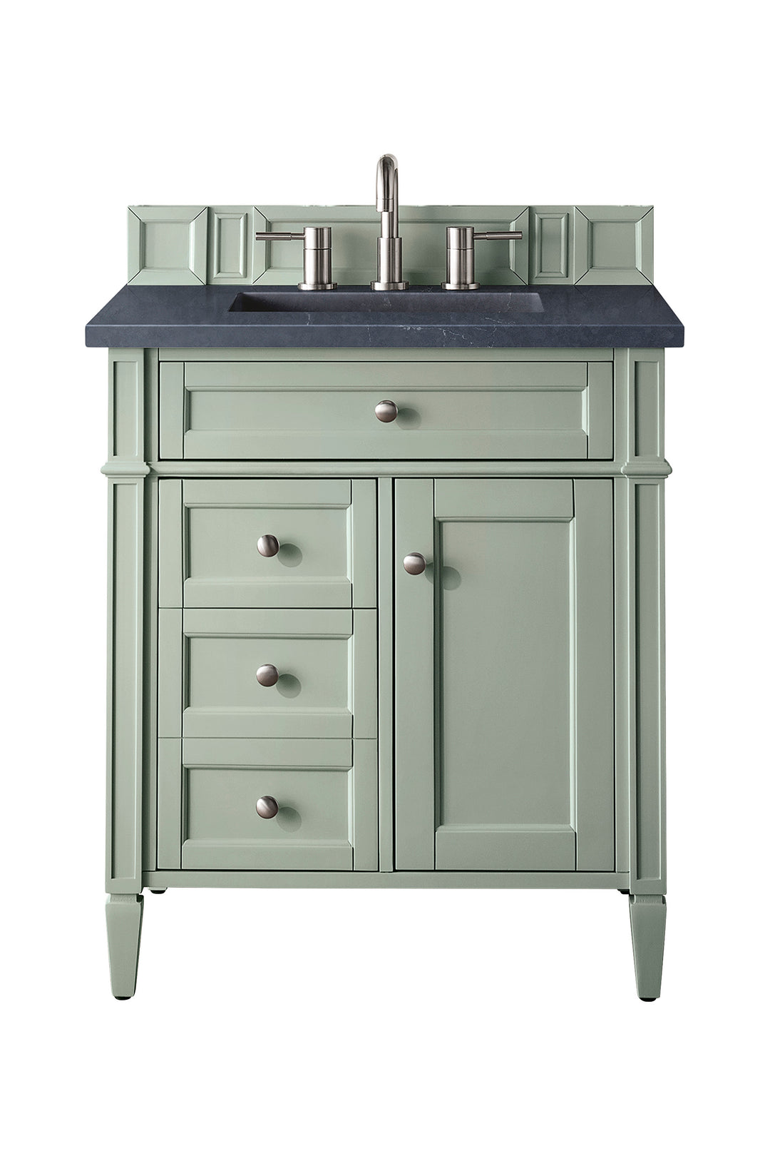 Brittany 30" Single Vanity, Sage Green, w/ 3 CM Charcoal Soapstone Silestone Top
