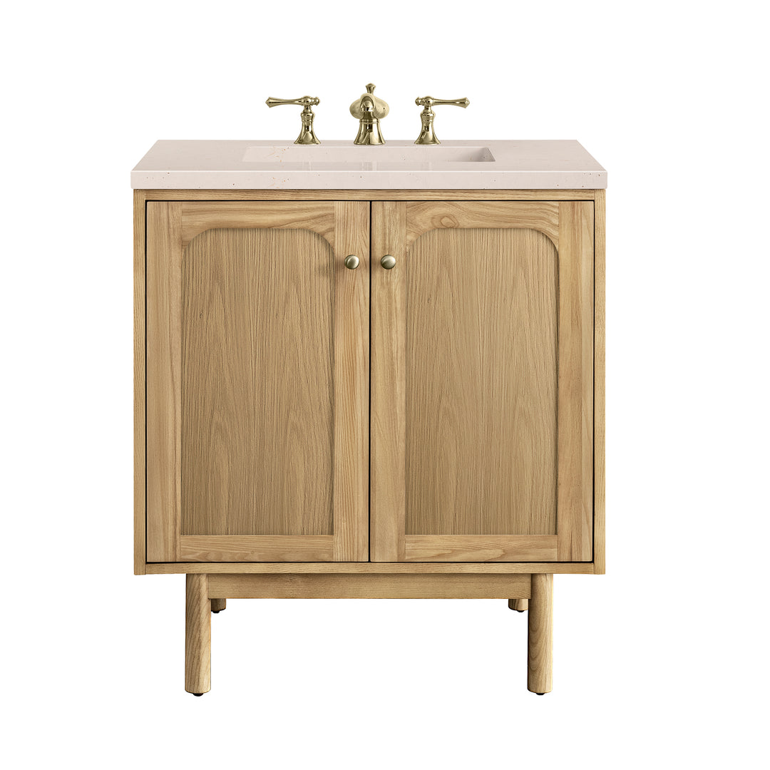 Laurent 30" Single Vanity, Light Natural Oak w/ 3 CM Eternal Marfil Top