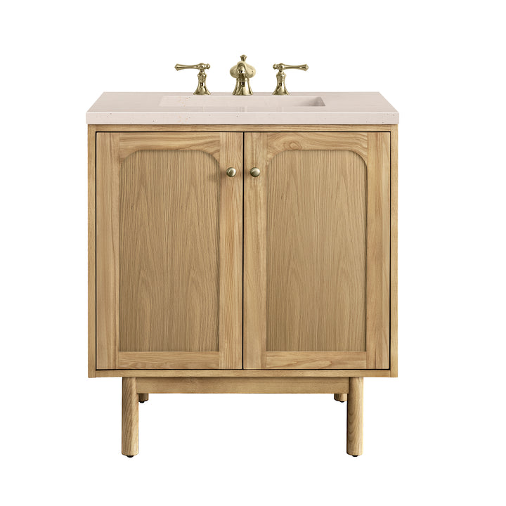 Laurent 30" Single Vanity, Light Natural Oak w/ 3 CM Eternal Marfil Top