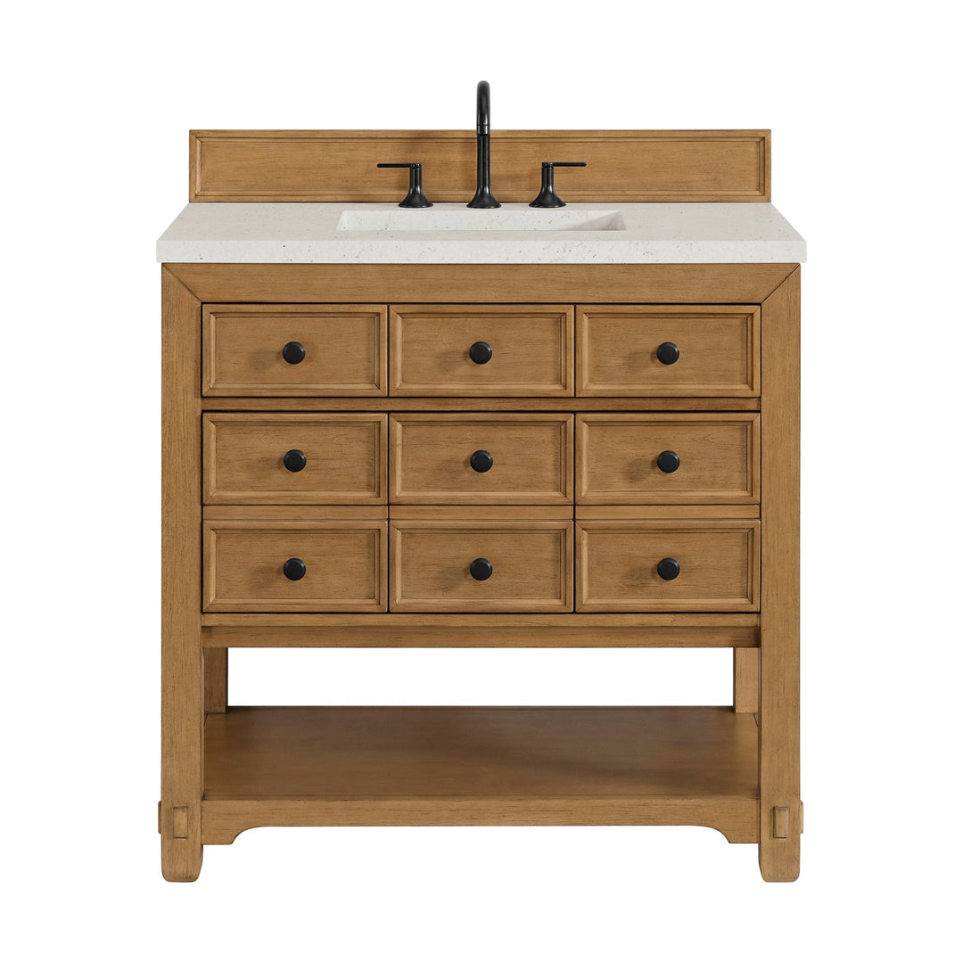 Malibu 36" Single Vanity, Amber Birch w/ 3 CM Lime Delight Top