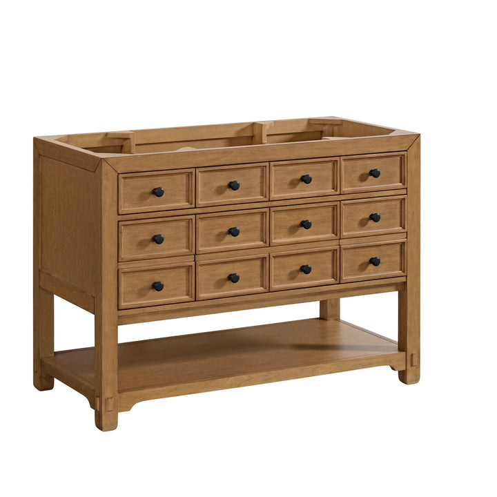 Malibu 48" Single Vanity, Amber Birch w/ 3 CM Arctic Fall Solid Surface Top