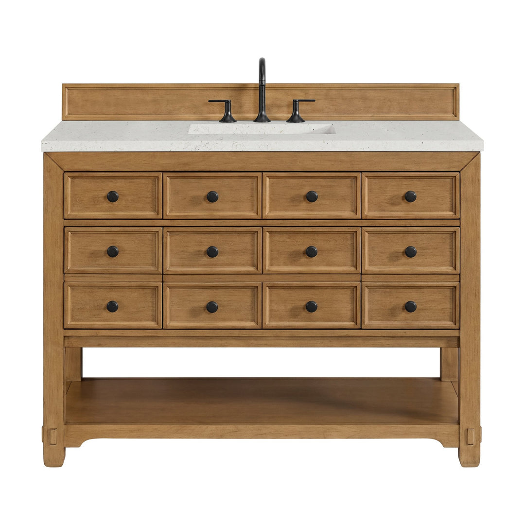 Malibu 48" Single Vanity, Amber Birch w/ 3 CM Lime Delight Silestone Top