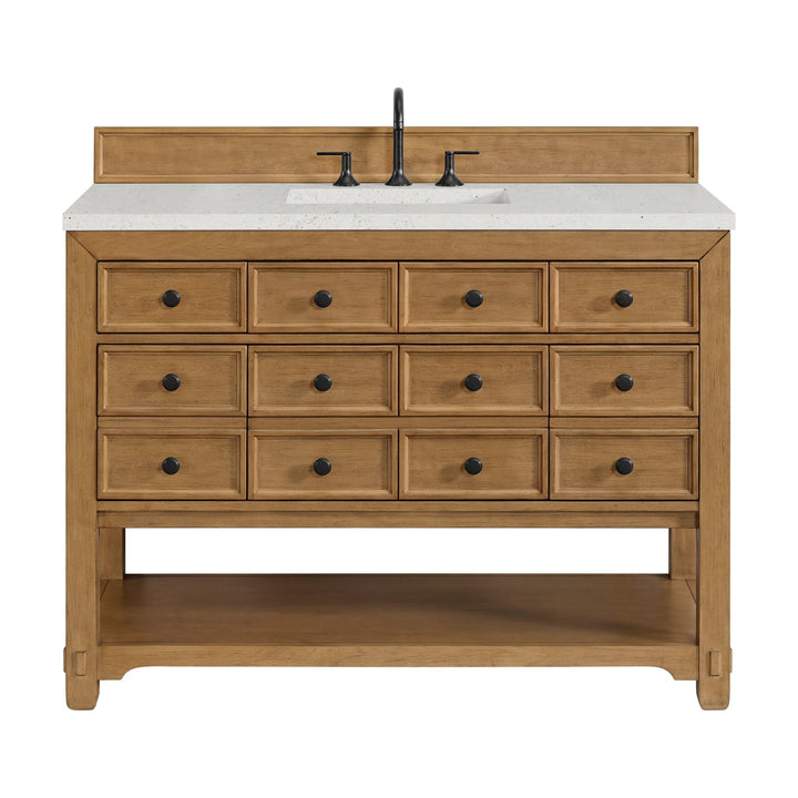 Malibu 48" Single Vanity, Amber Birch w/ 3 CM Lime Delight Silestone Top