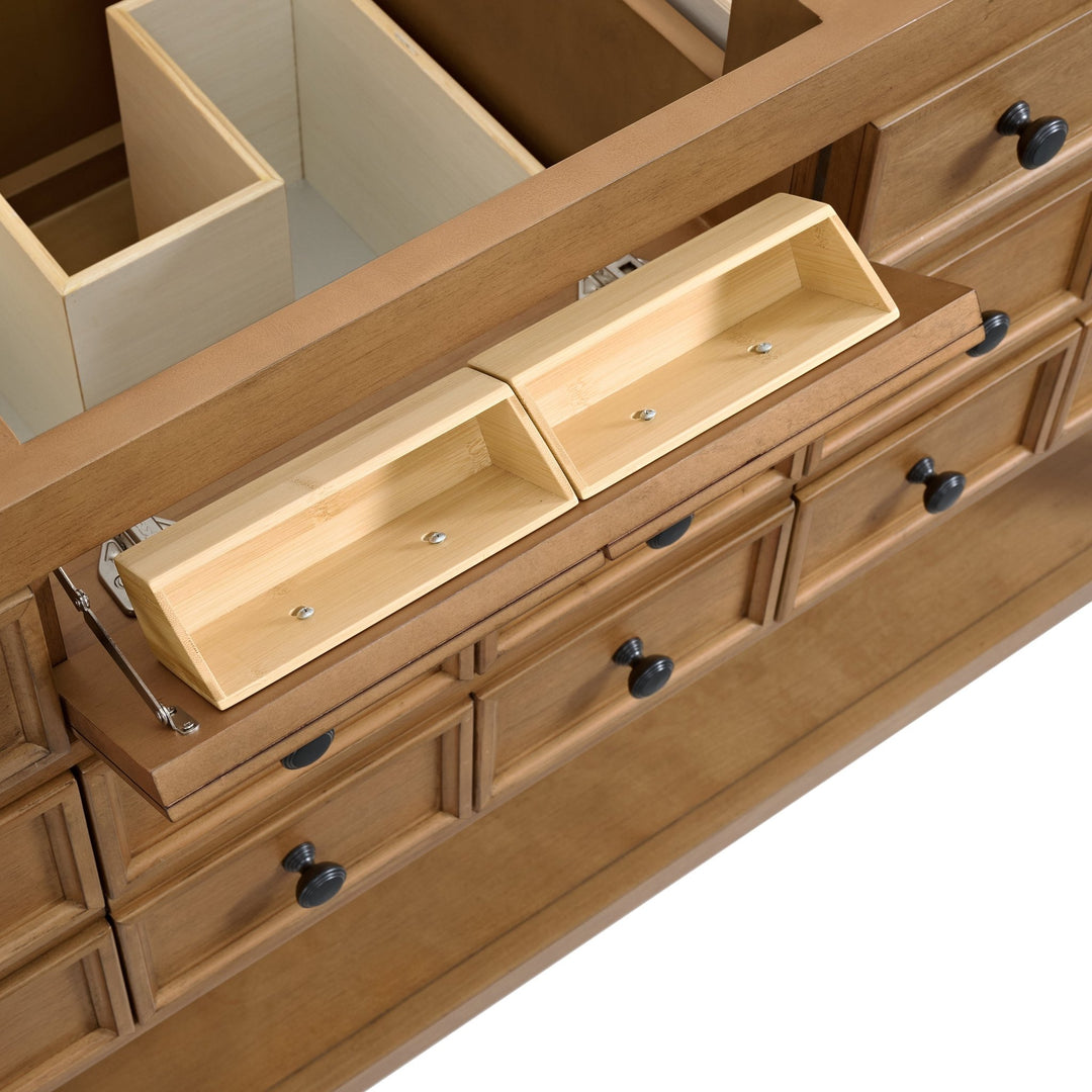 Malibu 60" Single Vanity, Amber Birch w/ 3 CM Eternal Marfil Top