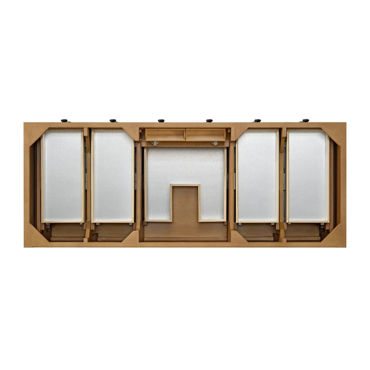 Malibu 60" Single Vanity, Amber Birch w/ 3 CM Ethereal Noctis Top w/ FreePower Wireless Charger