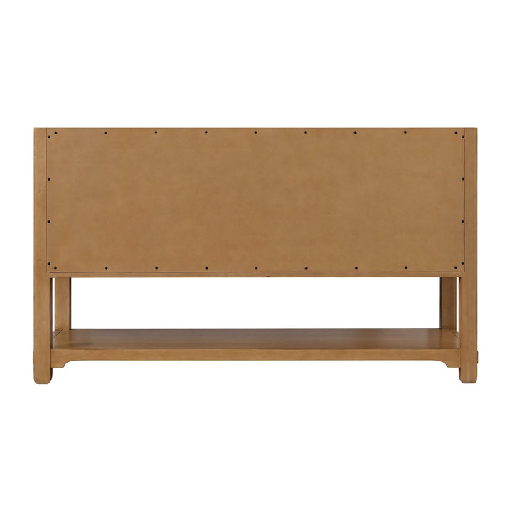 Malibu 60" Single Vanity, Amber Birch w/ 3 CM Ethereal Noctis Top w/ FreePower Wireless Charger