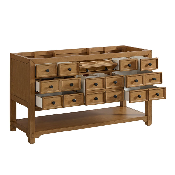 Malibu 60" Single Vanity, Amber Birch w/ 3 CM Lime Delight Top