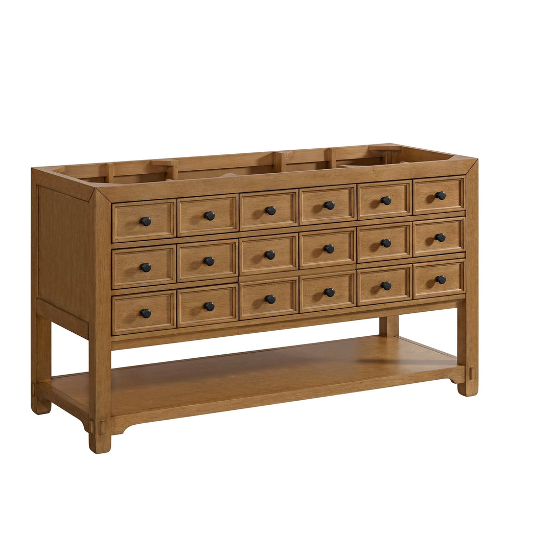 Malibu 60" Single Vanity, Amber Birch w/ 3 CM Parisien Bleu Top