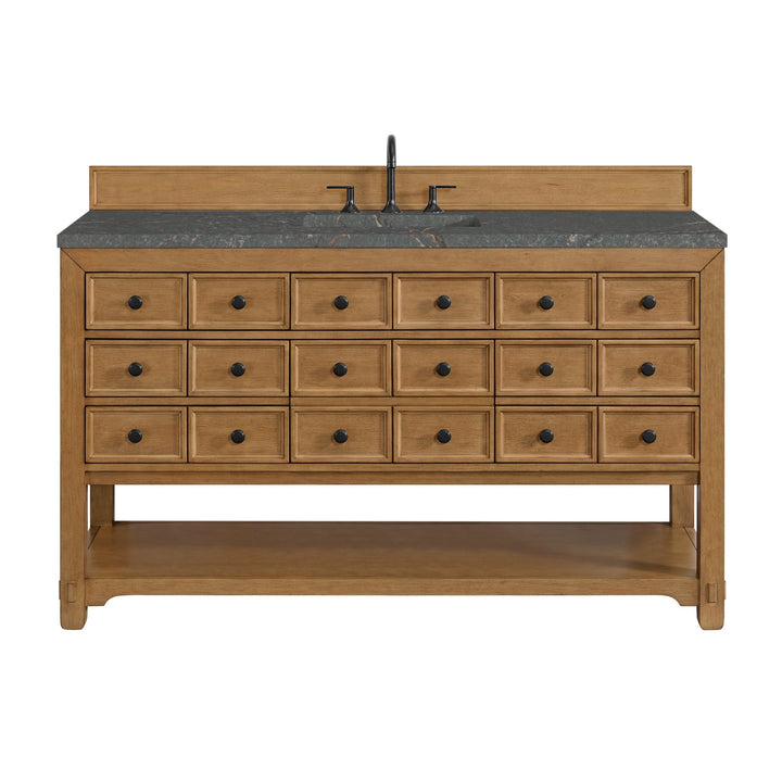 Malibu 60" Single Vanity, Amber Birch w/ 3 CM Parisien Bleu Top w/ FreePower Wireless Charger