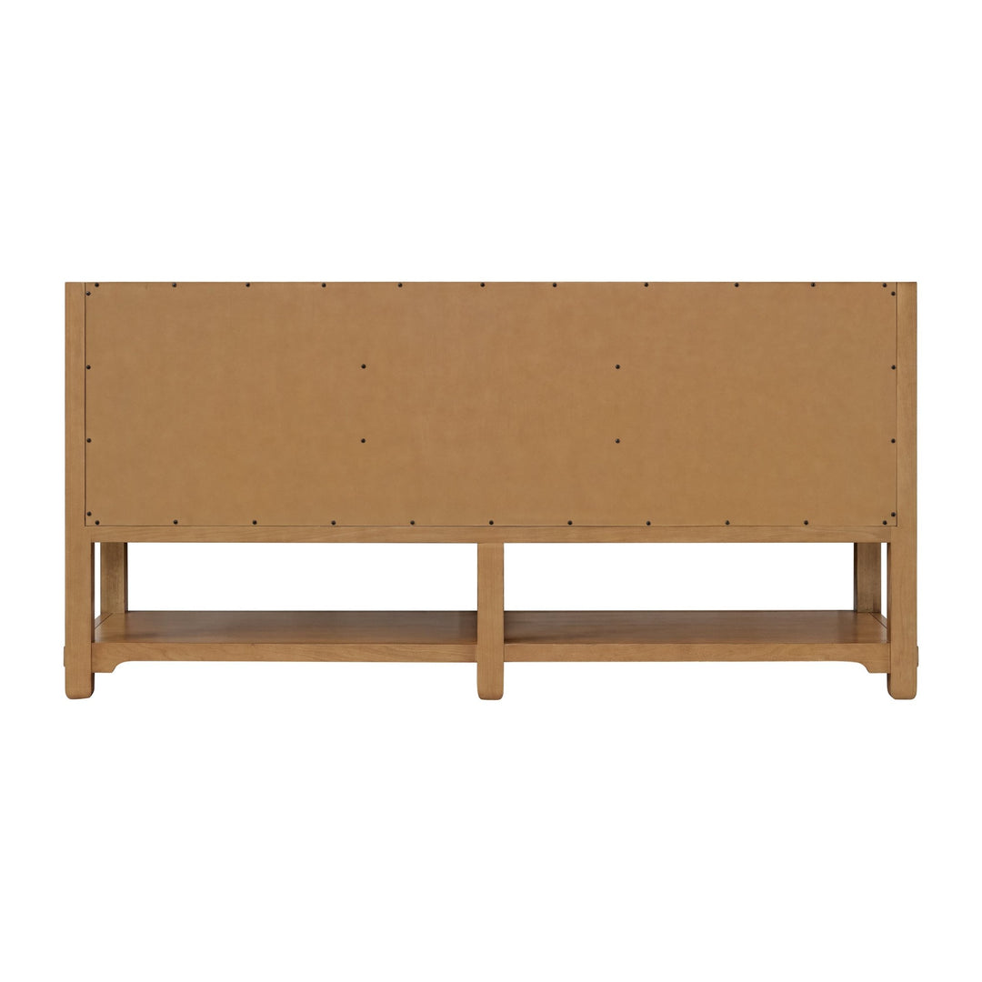 Malibu 72" Double Vanity, Amber Birch w/ 3 CM Eternal Jasmine Pearl Top