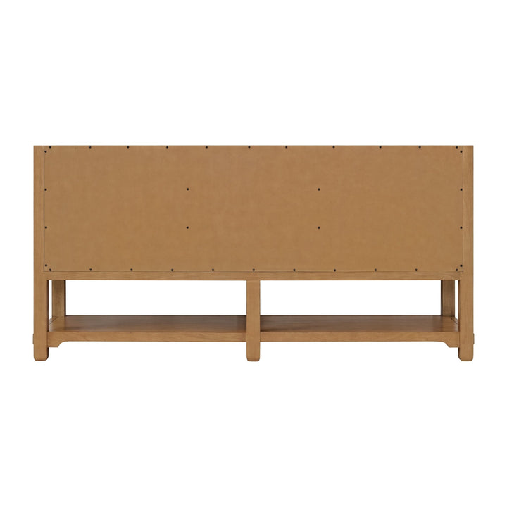 Malibu 72" Double Vanity, Amber Birch w/ 3 CM Eternal Jasmine Pearl Top