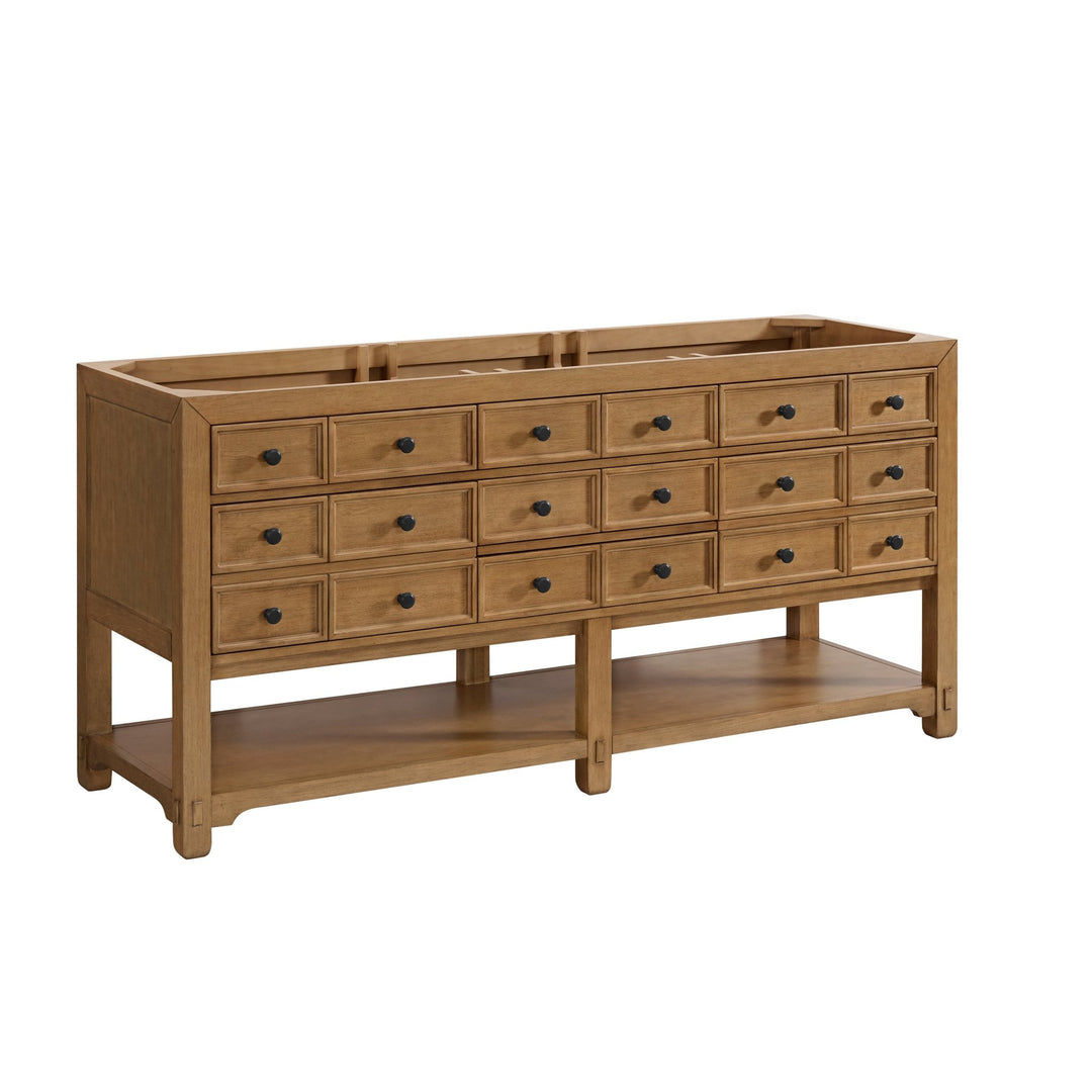 Malibu 72" Double Vanity, Amber Birch w/ 3 CM Victorian Silver Top