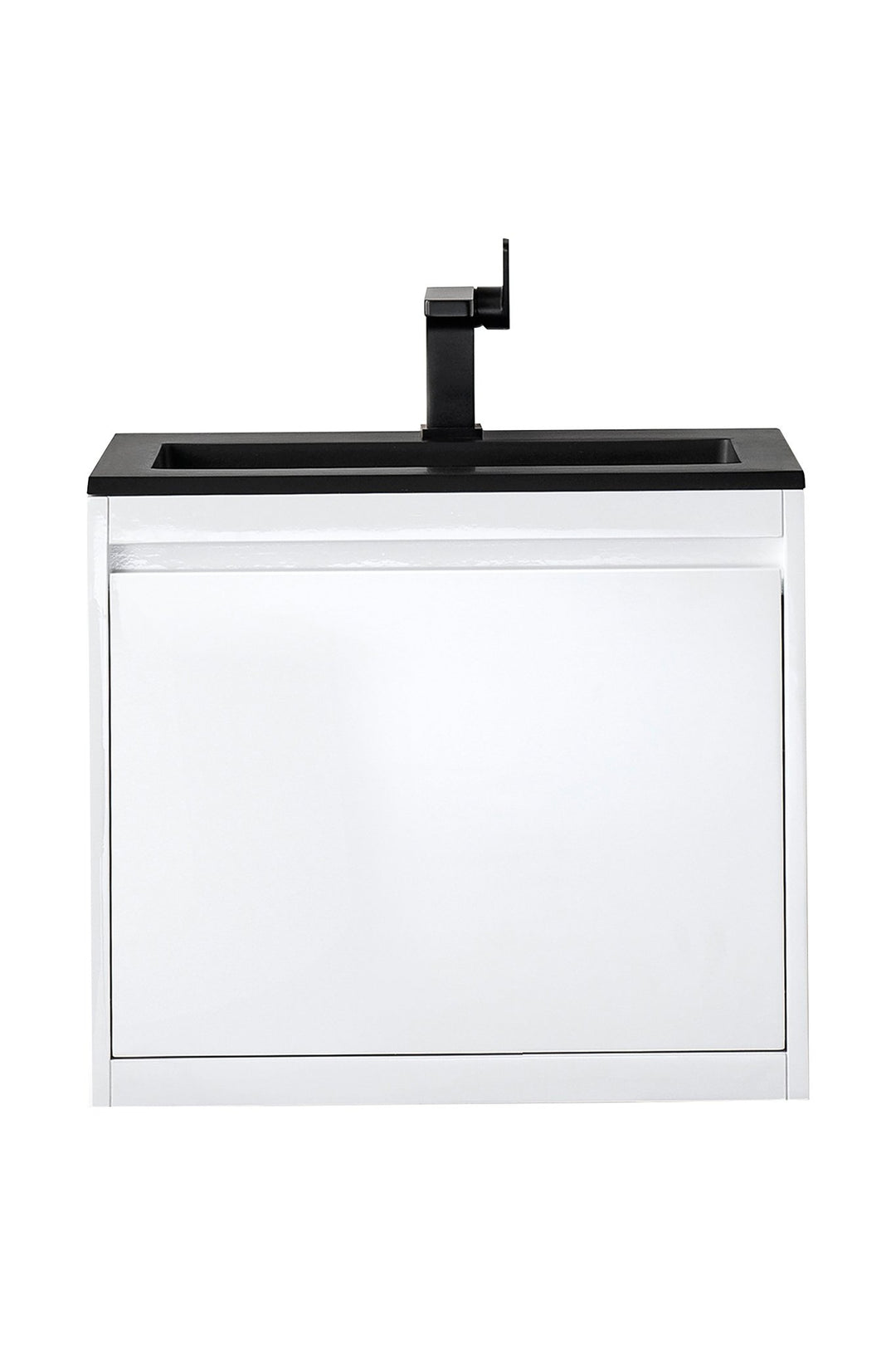 Mantova 23.6" Single Vanity, Glossy White w/ Charcoal Black Composite Stone Top