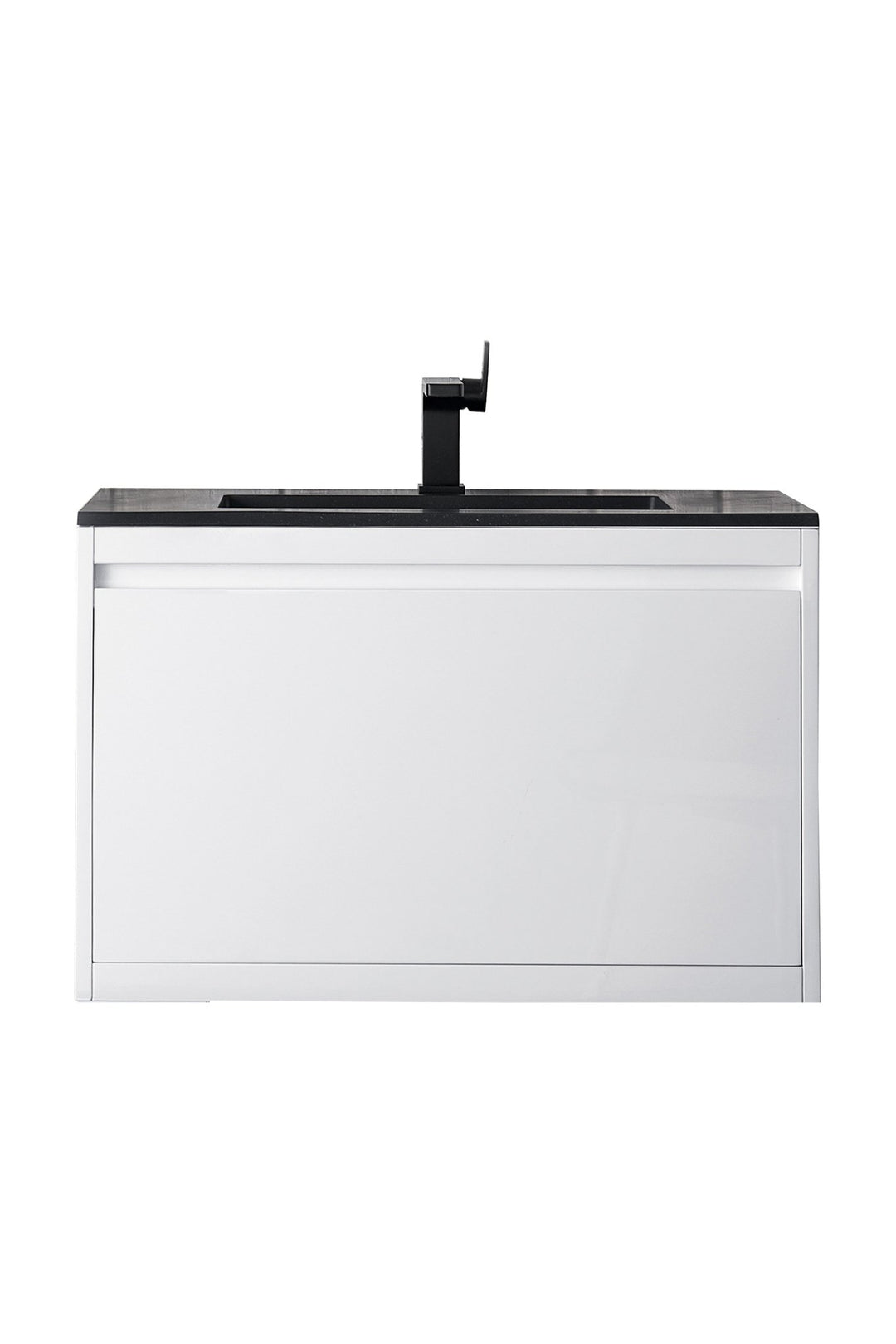 Mantova 31.5" Single Vanity, Glossy White w/ Charcoal Black Composite Stone Top