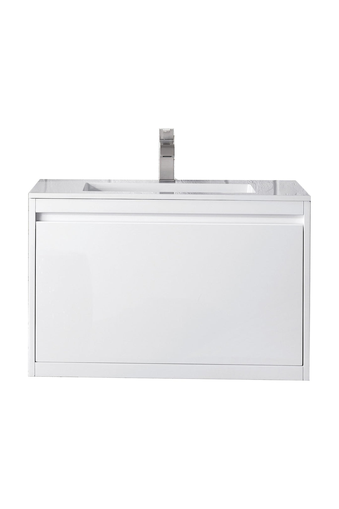 Mantova 31.5" Single Vanity, Glossy White w/ Glossy White Composite Stone Top