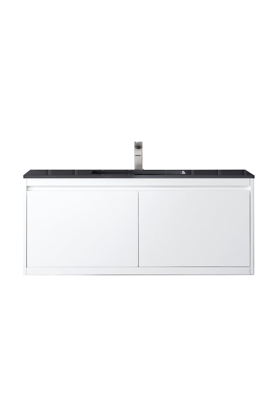 Mantova 47.3" Single Vanity, Glossy White w/ Charcoal Black Composite Stone Top