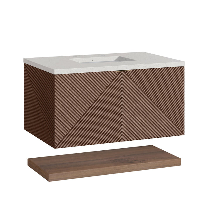 Marcello 36" Single Vanity, Chestnut w/ 3 CM Lime Delight Top