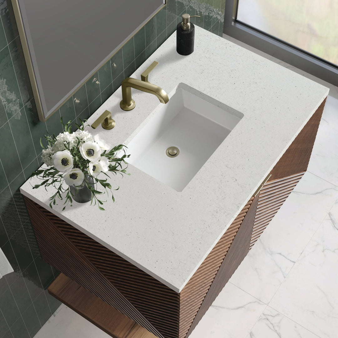 Marcello 36" Single Vanity, Chestnut w/ 3 CM Lime Delight Top