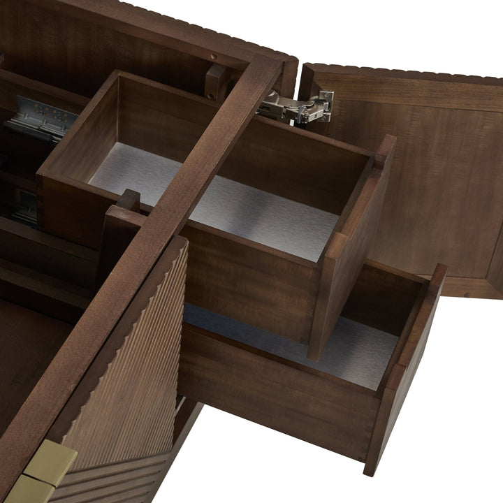 Marcello 48" Single Vanity, Chestnut w/ 3 CM Charcoal Soapstone Silestone Top