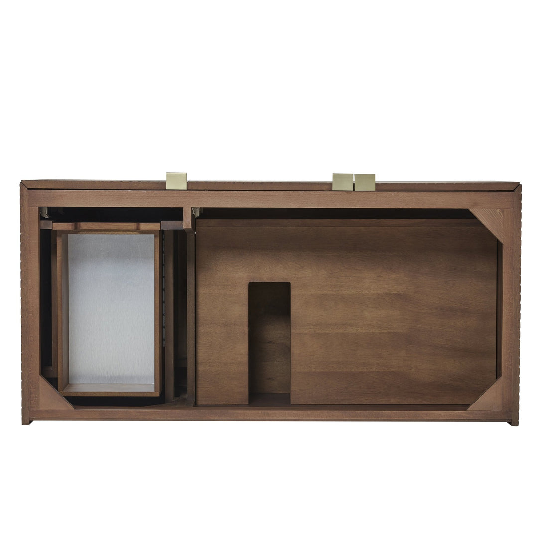 Marcello 48" Single Vanity, Chestnut w/ 3 CM Charcoal Soapstone Silestone Top